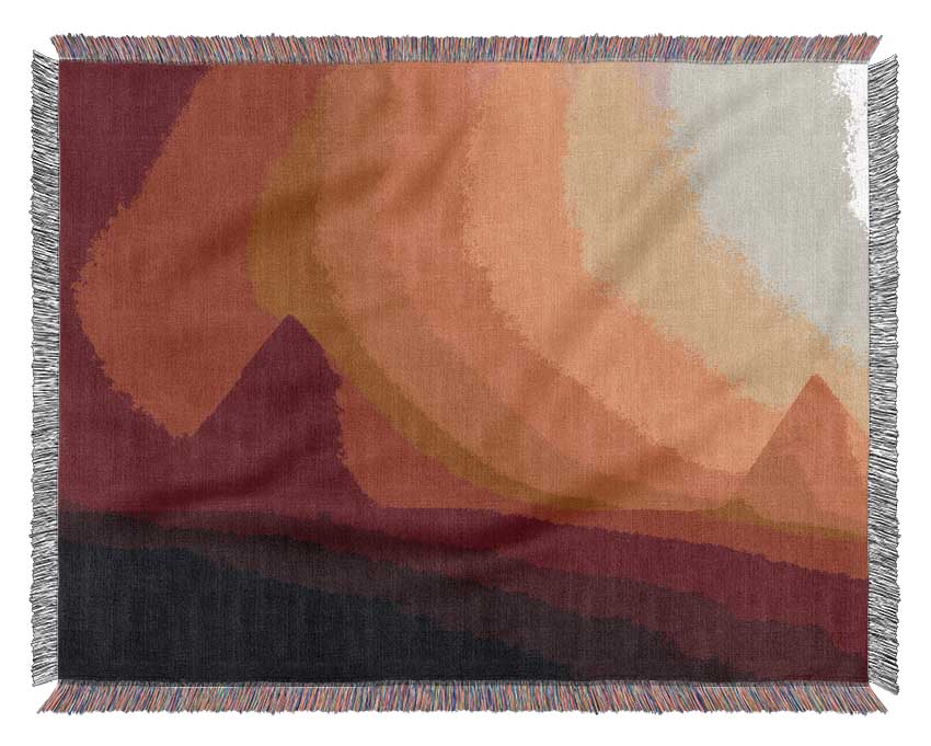 Desert Pyramid Mist Woven Blanket