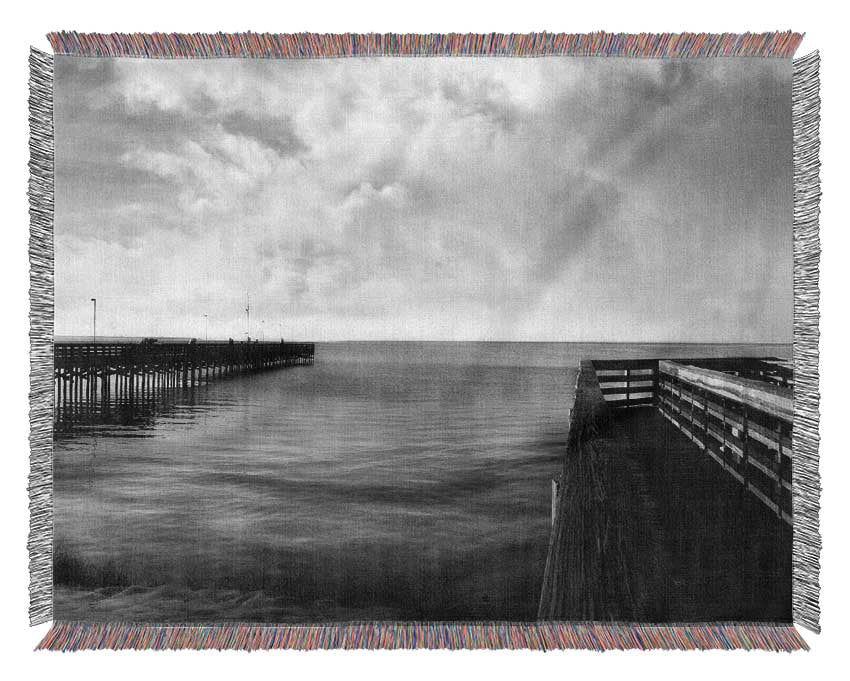 Twin Pier Ocean B n W Woven Blanket