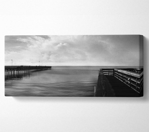 Twin Pier Ocean B n W