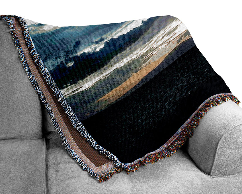 Blue Ocean Calm Woven Blanket