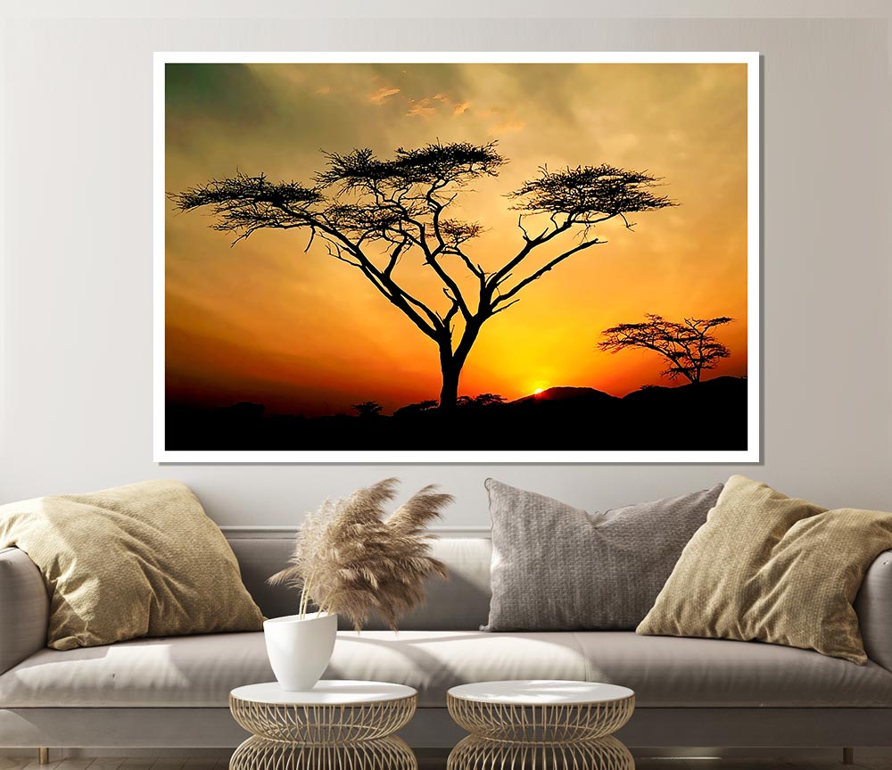 Arcania Tree Sunblaze Print Poster Wall Art