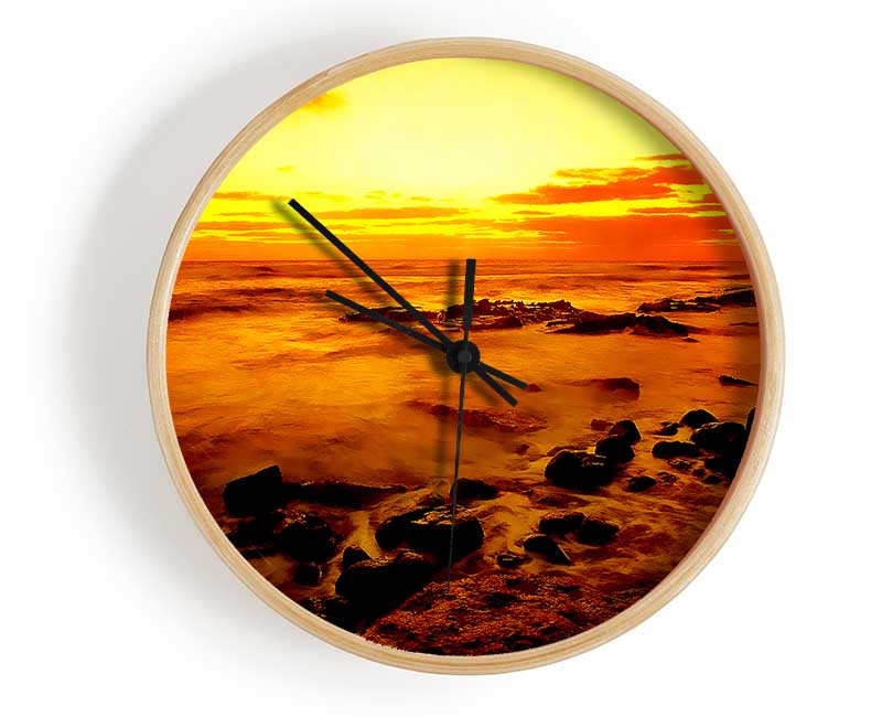 Glowing Ocean Sun Clock - Wallart-Direct UK