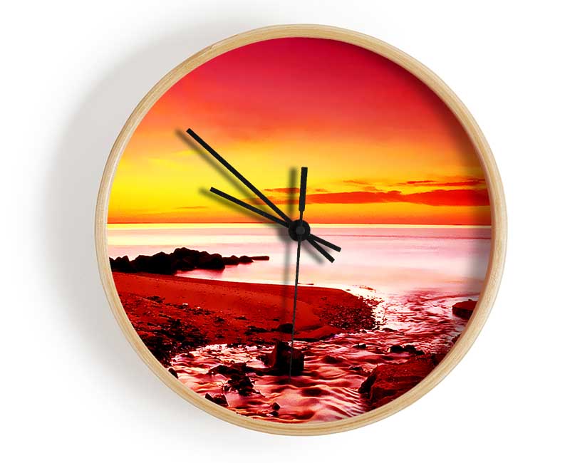 Surreal Ocean Rocks Clock - Wallart-Direct UK