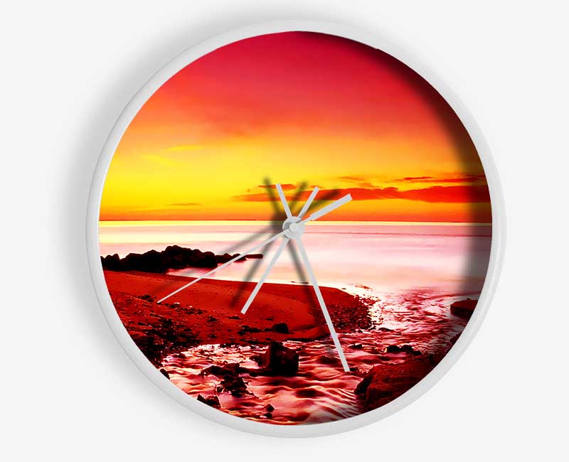 Surreal Ocean Rocks Clock - Wallart-Direct UK