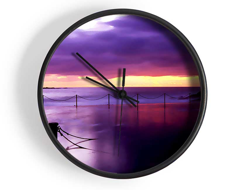 Calm Ocean Jetty Clock - Wallart-Direct UK