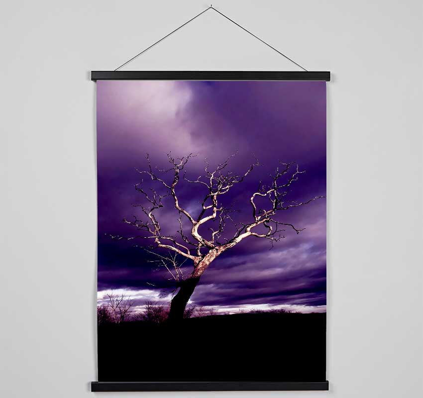 Stunning Purple Night Tree Hanging Poster - Wallart-Direct UK