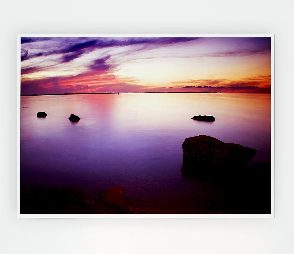 Tranquil Lilac Calm Print Poster Wall Art