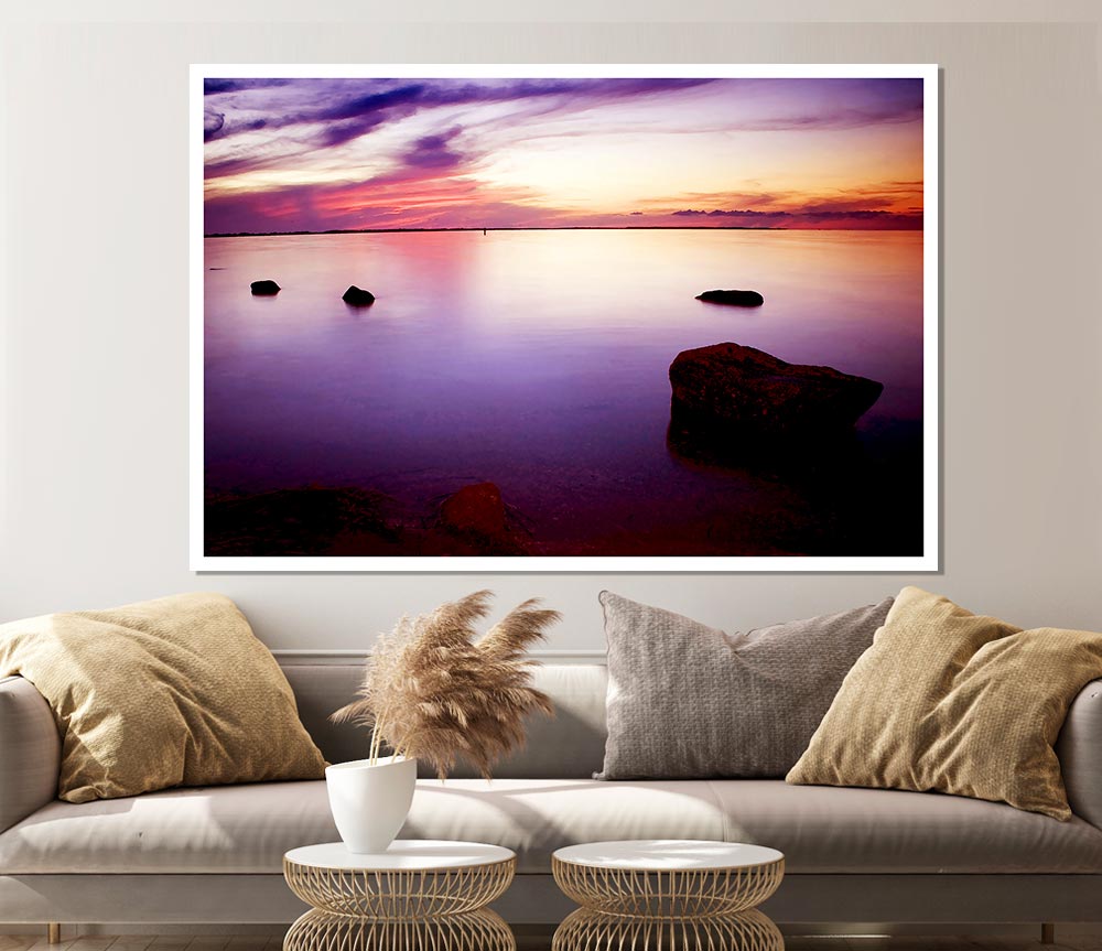 Tranquil Lilac Calm Print Poster Wall Art