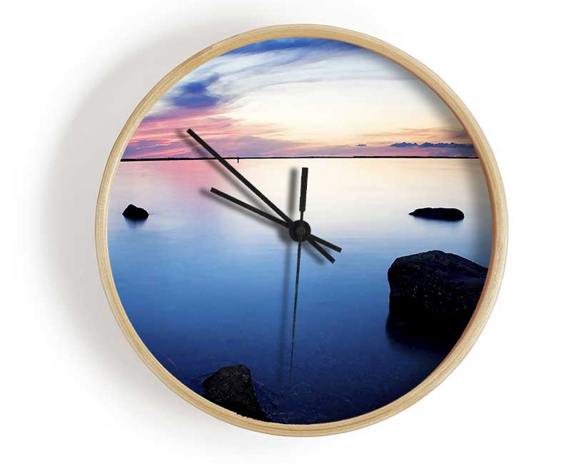 Tranquil Blue Calm Clock - Wallart-Direct UK