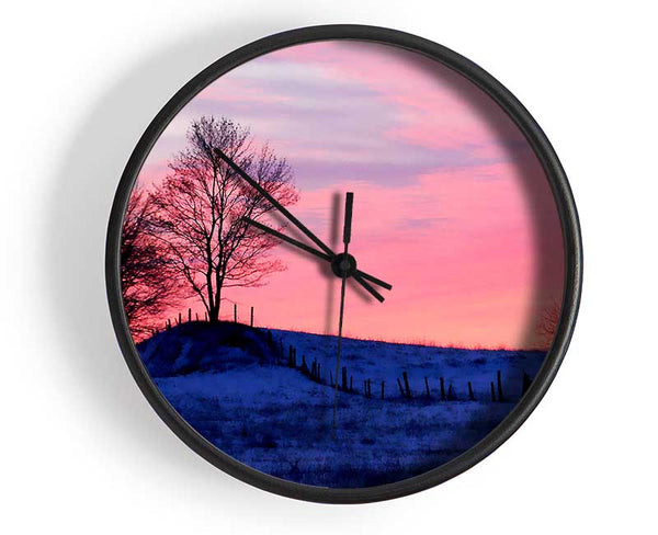 Yorkshire Dales Serene Winter Clock - Wallart-Direct UK