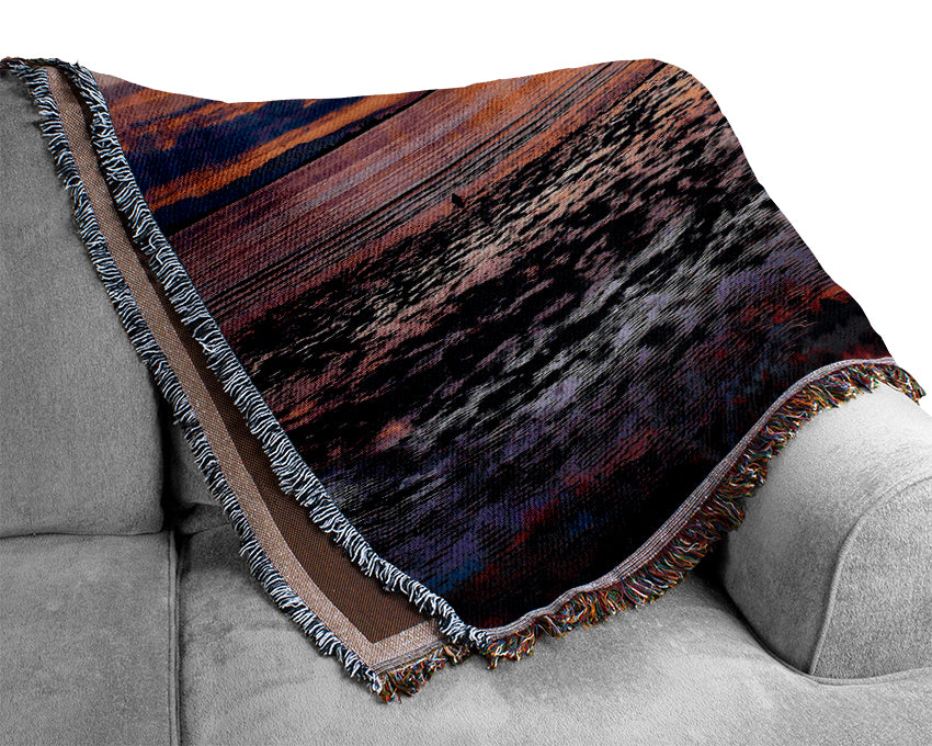 Rainbow Tides Woven Blanket