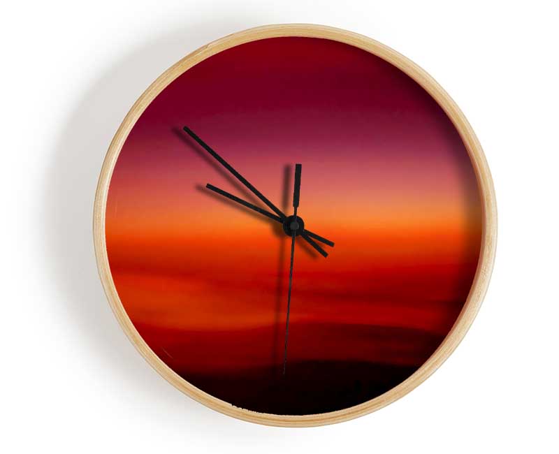 Tranquil Orange Mist Clock - Wallart-Direct UK