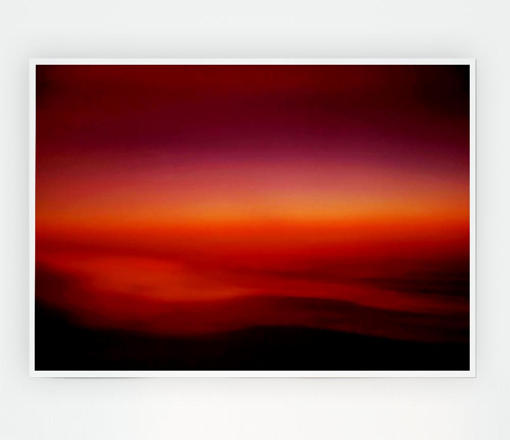 Tranquil Orange Mist Print Poster Wall Art