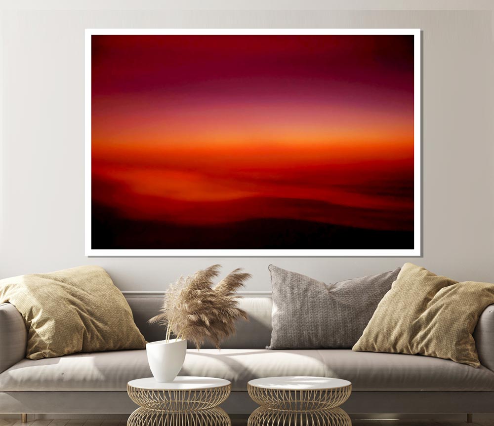 Tranquil Orange Mist Print Poster Wall Art