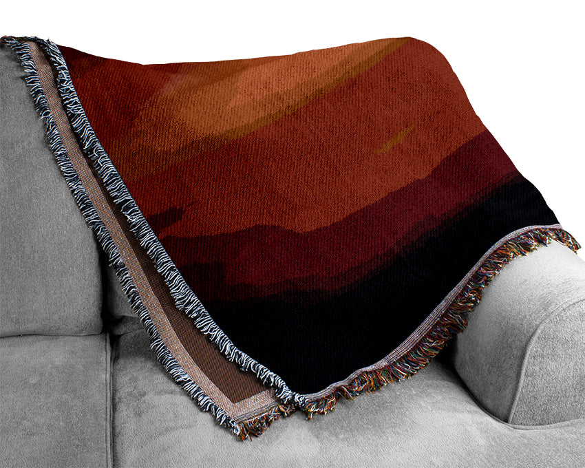 Tranquil Orange Mist Woven Blanket