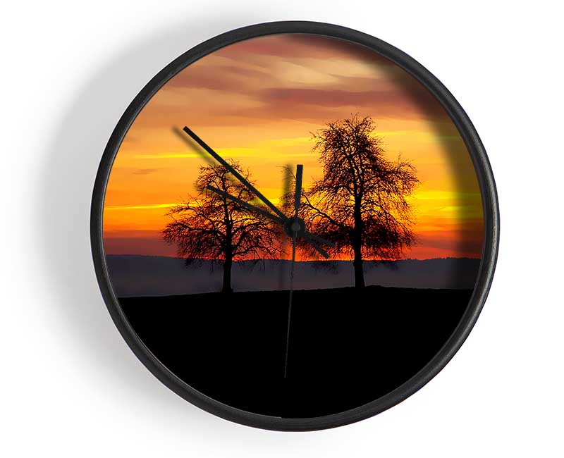 English Countryside At Daybreak Clock - Wallart-Direct UK