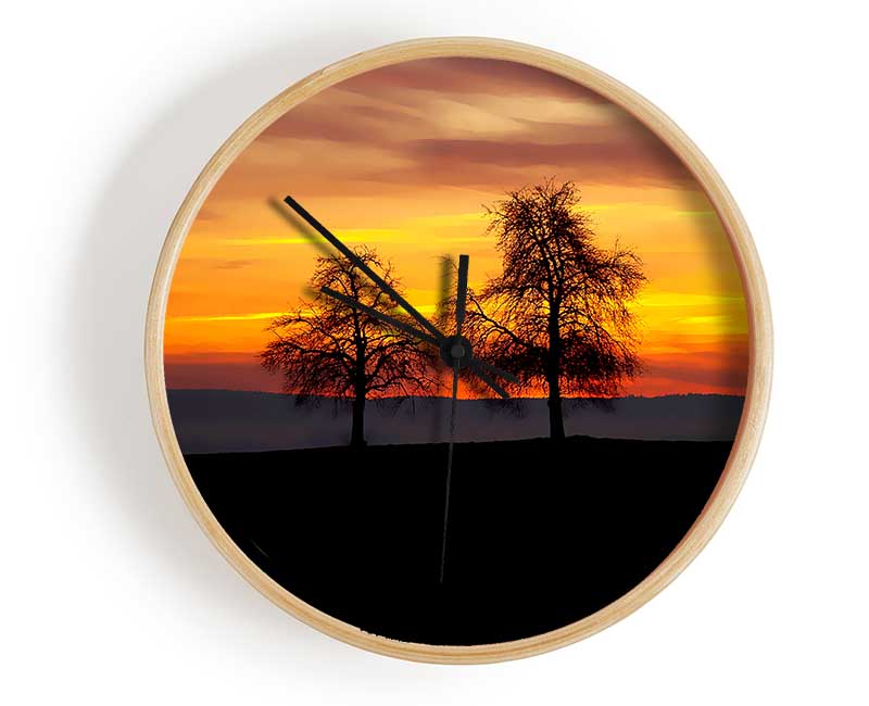 English Countryside At Daybreak Clock - Wallart-Direct UK