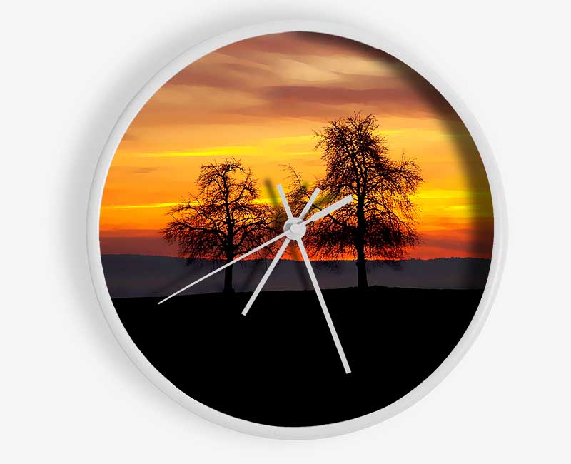 English Countryside At Daybreak Clock - Wallart-Direct UK