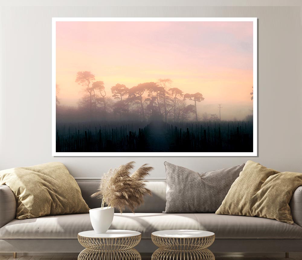 Yorkshire Dales Mist Print Poster Wall Art