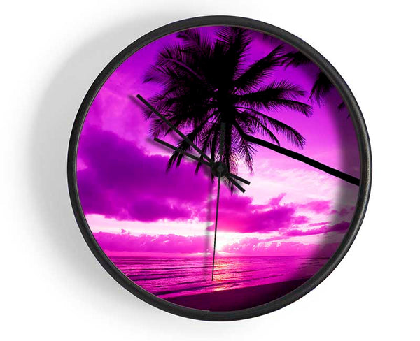 Pink Paradise Clock - Wallart-Direct UK