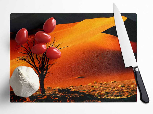 Red Desert Tree Glass Chopping Board