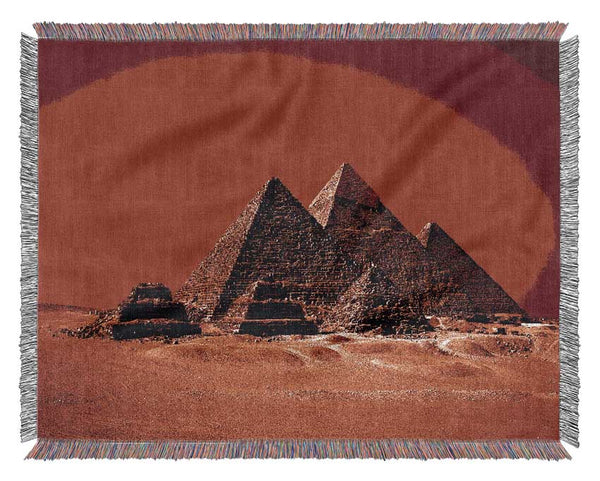 Red Pyramids Woven Blanket