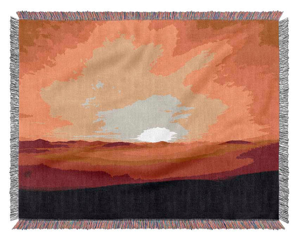 Golden Sunrise Mist Woven Blanket