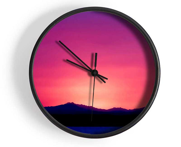 Pink Sunset Skies Clock - Wallart-Direct UK