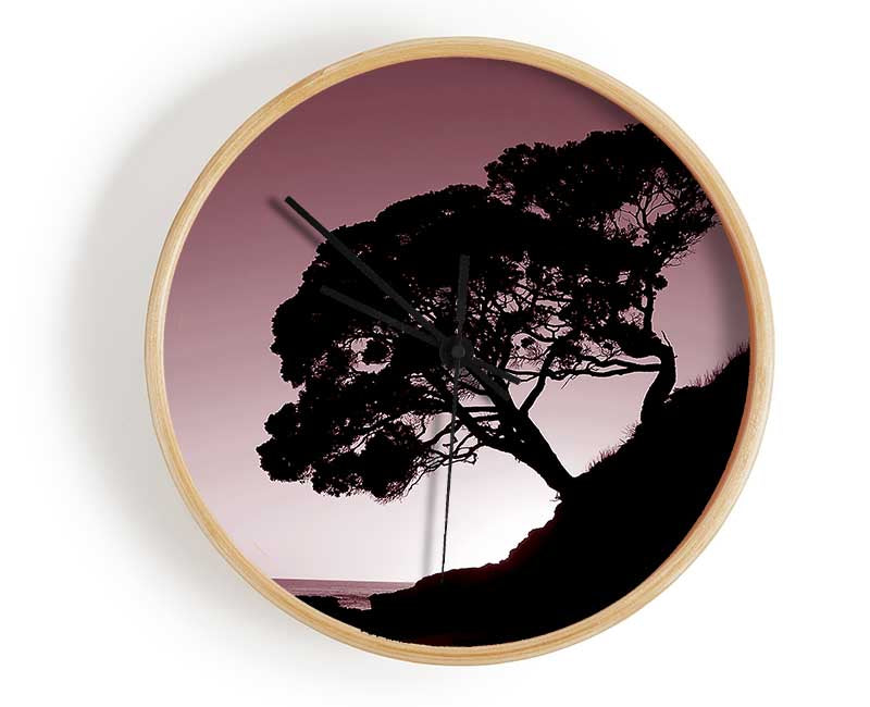 Mauve Tree Clock - Wallart-Direct UK