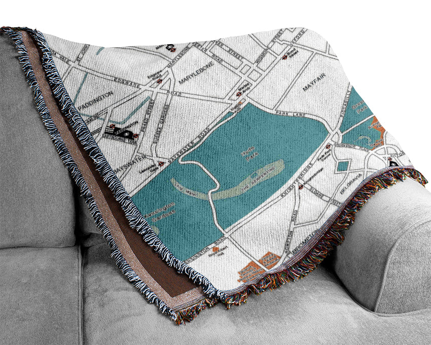 London Map Woven Blanket