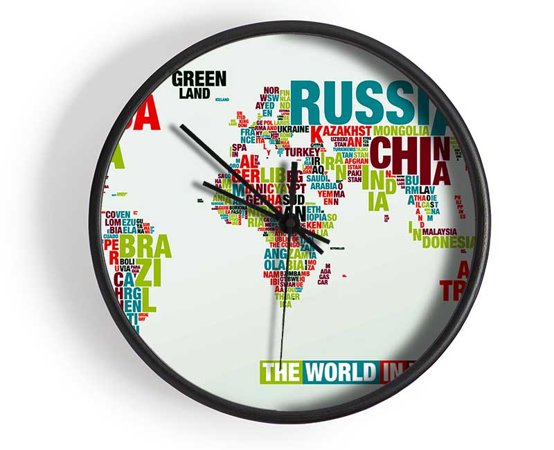 The World In A Map Clock - Wallart-Direct UK