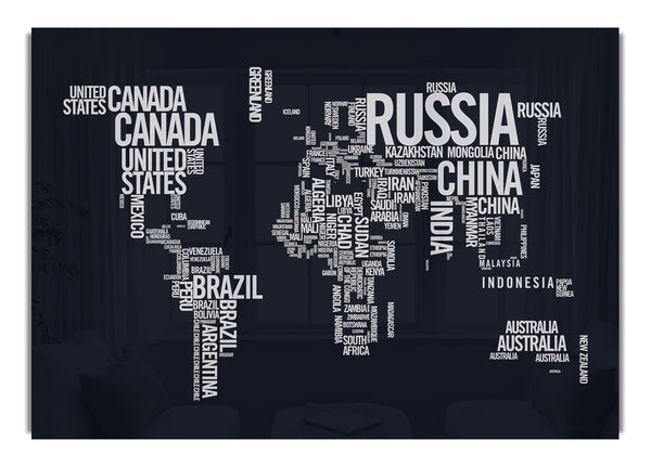 World Map Typography