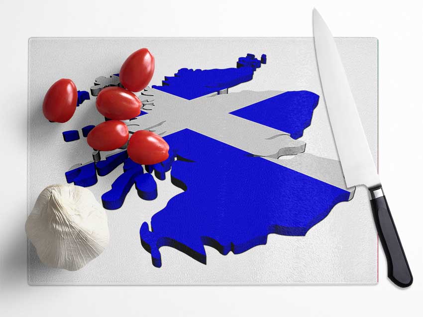 Map Of Scotland Glass Chopping Board