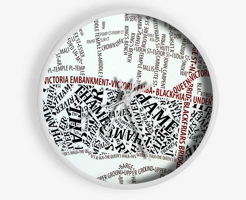 London River Thames Map Clock - Wallart-Direct UK