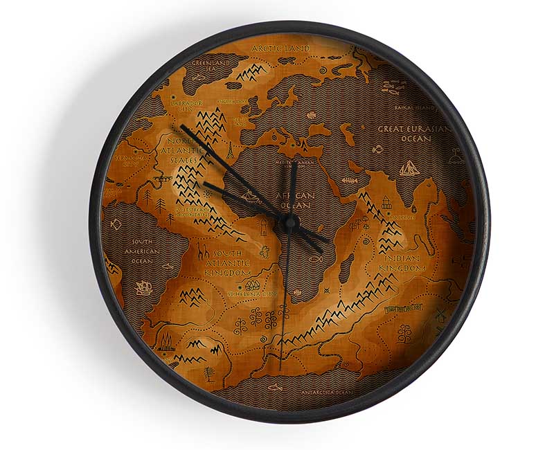 Ancient World Map Clock - Wallart-Direct UK