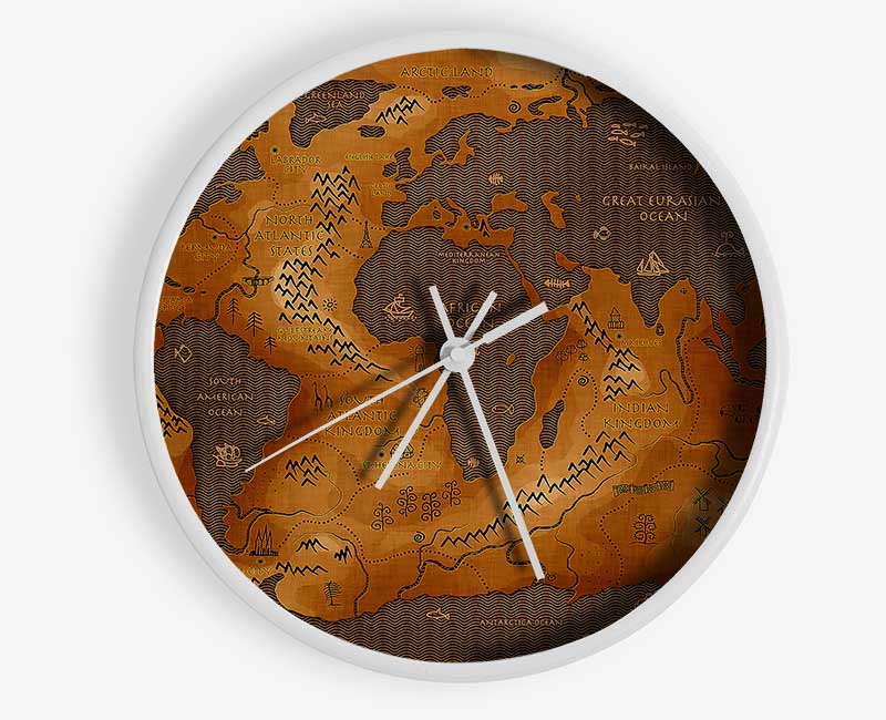 Ancient World Map Clock - Wallart-Direct UK