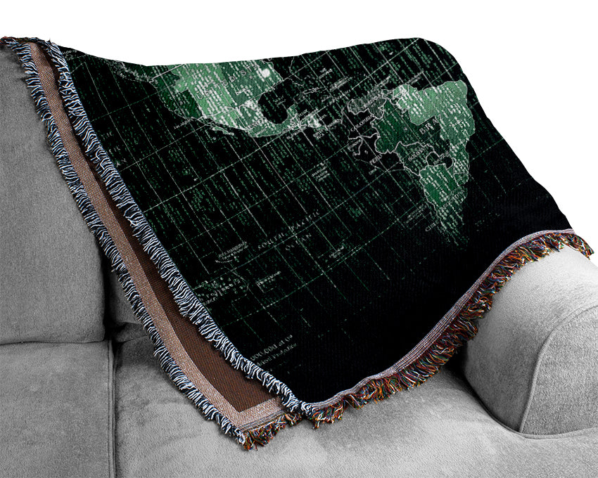 Matrix World Map Woven Blanket