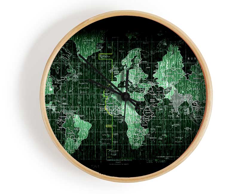 Matrix World Map Clock - Wallart-Direct UK