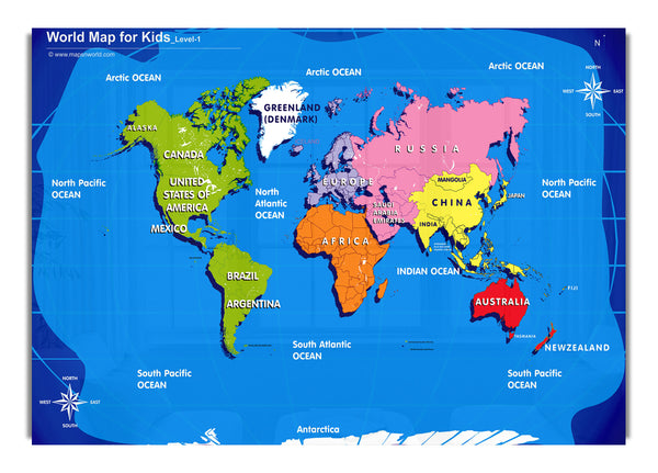 World Map For Kids