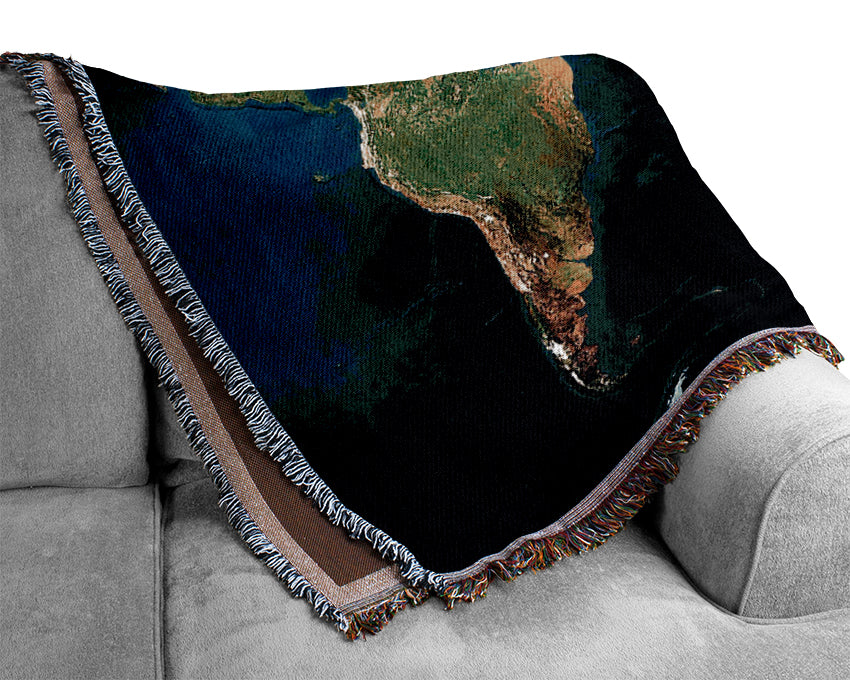 Great Map Of The World Woven Blanket