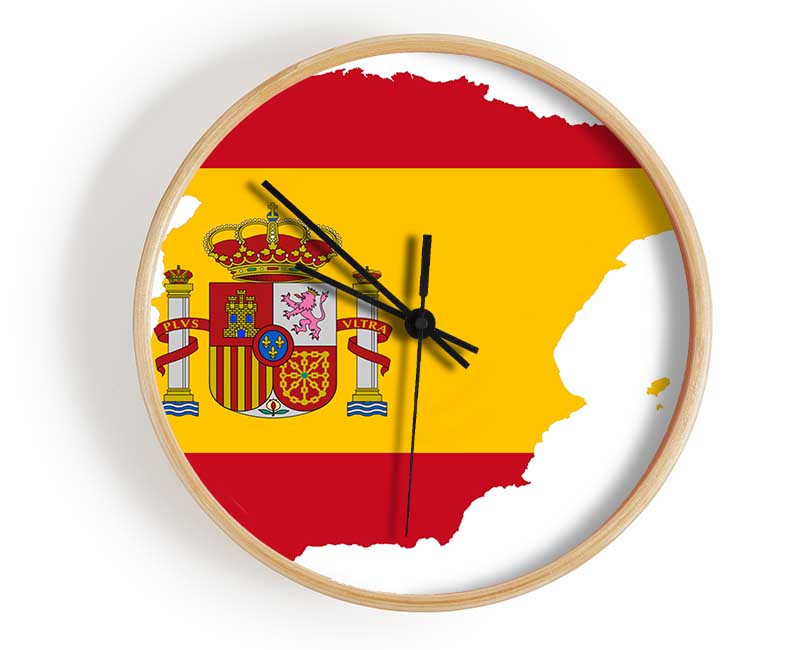 Spainish Flag Map Clock - Wallart-Direct UK