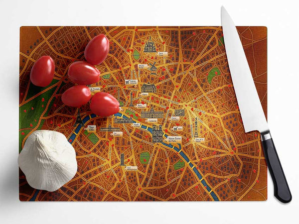 Monuments Of France Glass Chopping Board