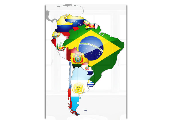 South America Flag Map