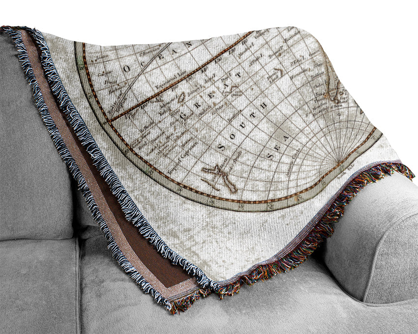 Map Of The World Pre American Map Woven Blanket