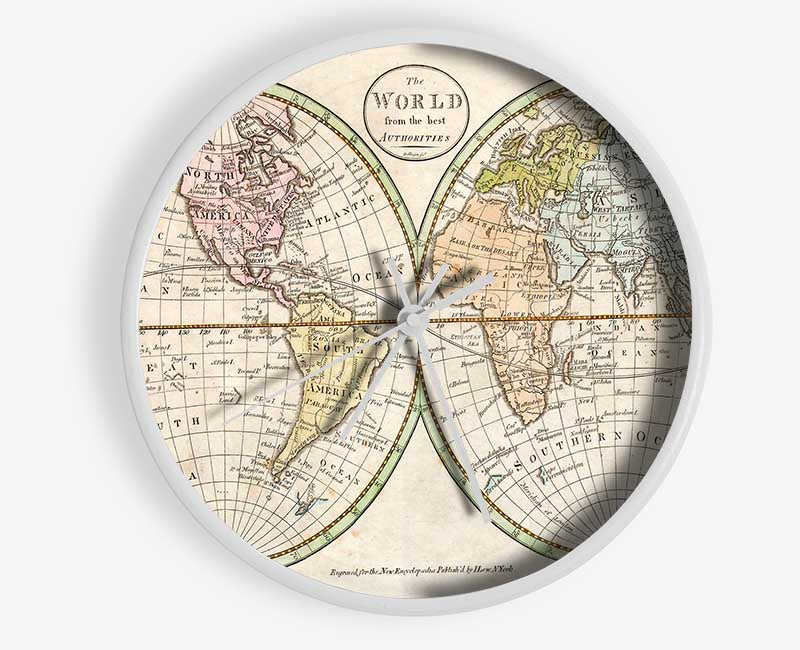 Map Of The World Pre American Map Clock - Wallart-Direct UK