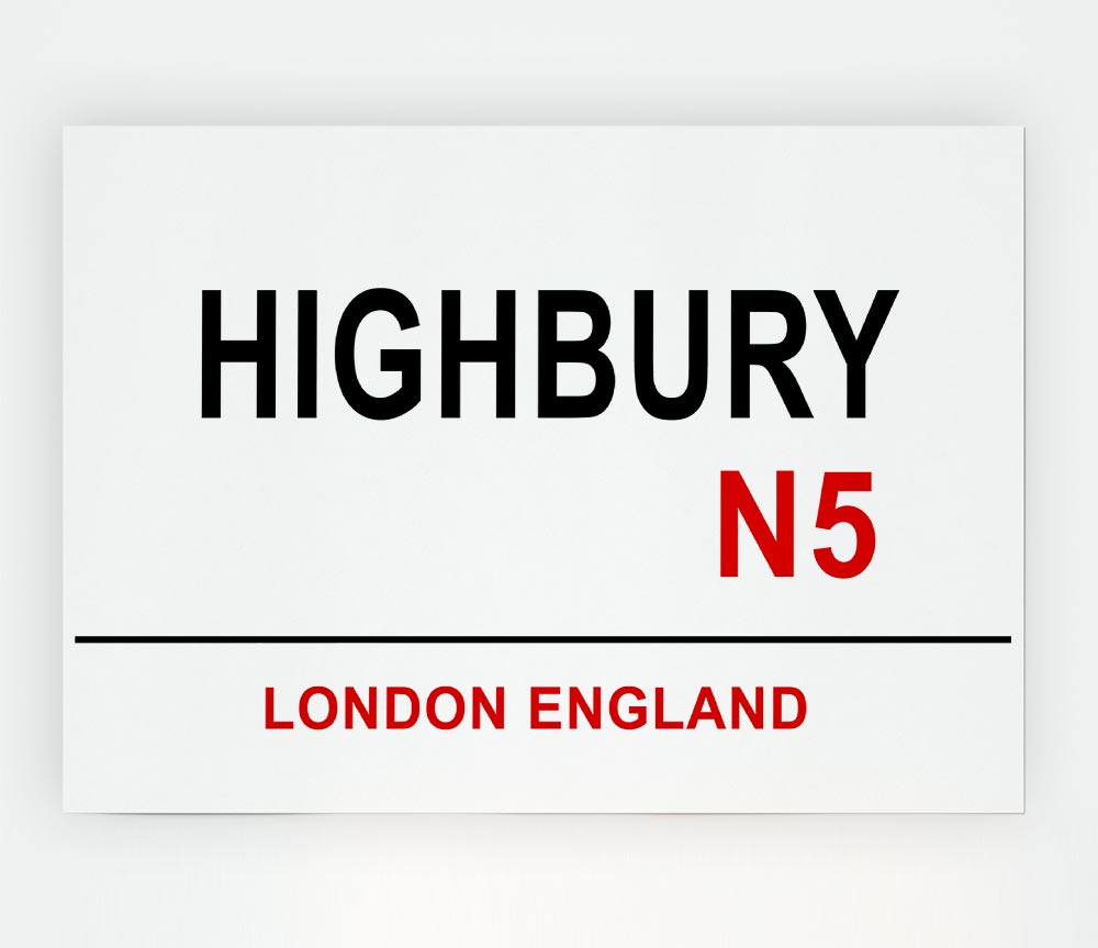 Highbury Signs Print Poster Wall Art