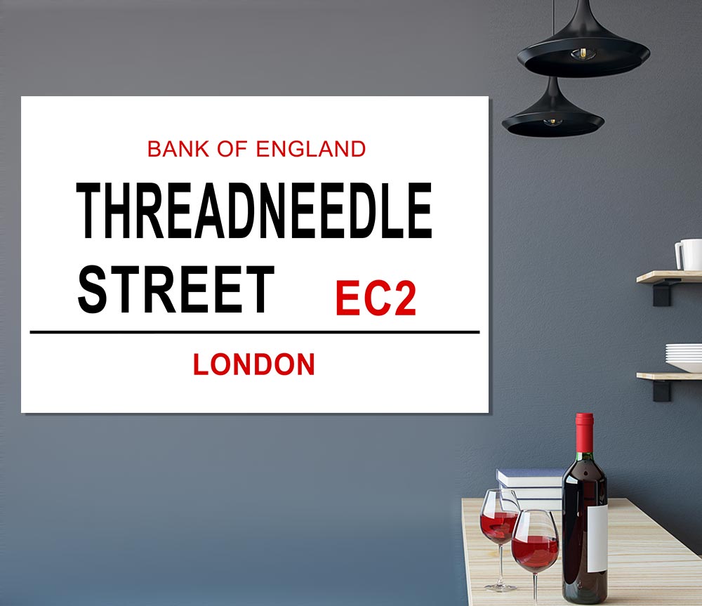 Threadneedle Street Signs Print Poster Wall Art