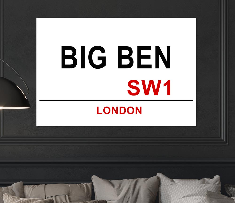 Big Ben Signs Print Poster Wall Art