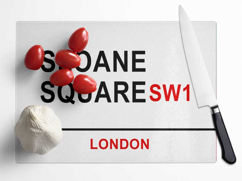 Sloane Square Signs Glass Chopping Board