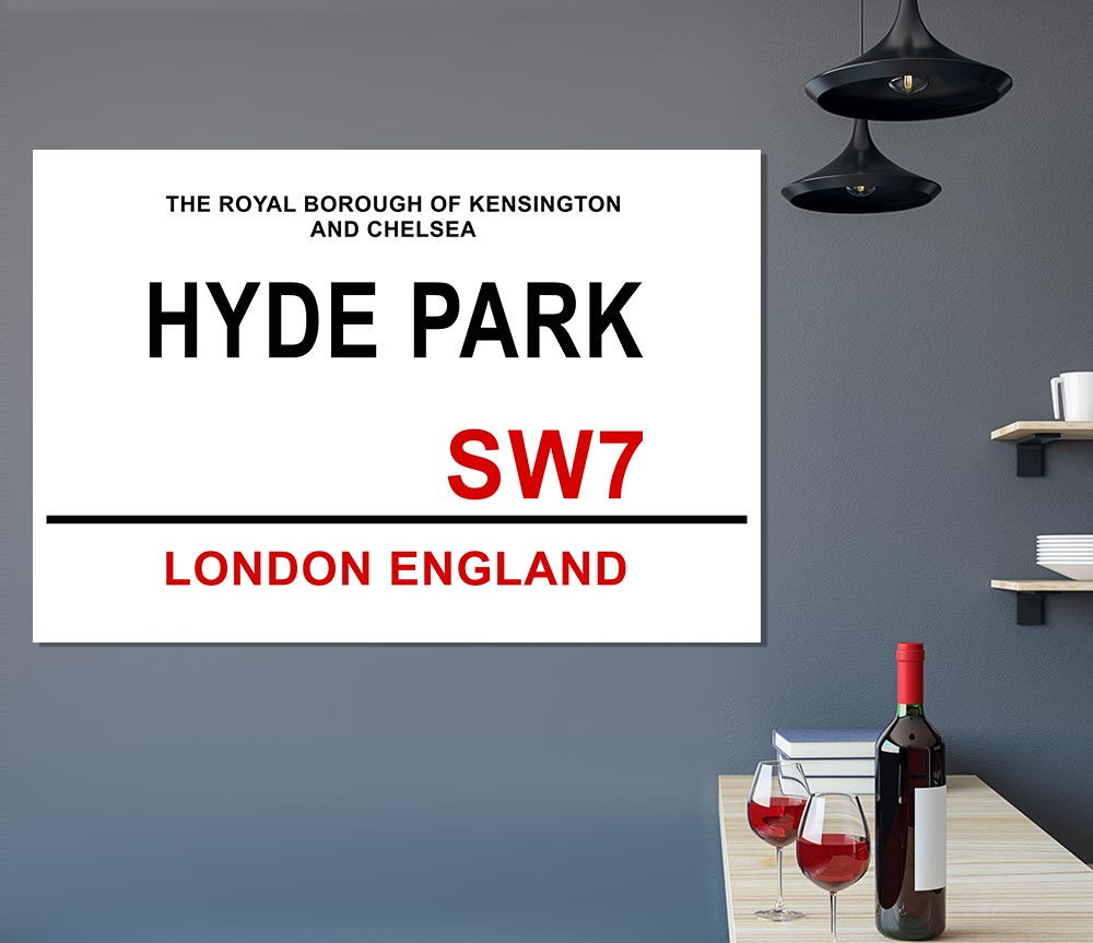 Hyde Park Signs Print Poster Wall Art